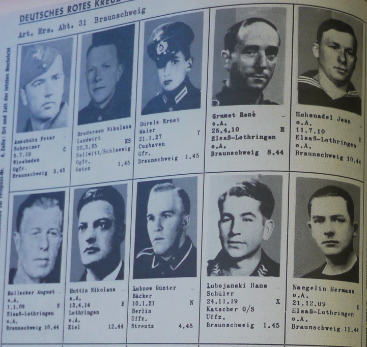 GRUMET René, HOHENADEL Jean, HELLECKER Auguste, HUTTIN Nicolas, NAEGELIN Hermann