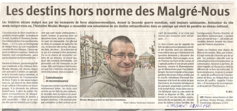 Histoires extraordinaires de Malgré-Nous