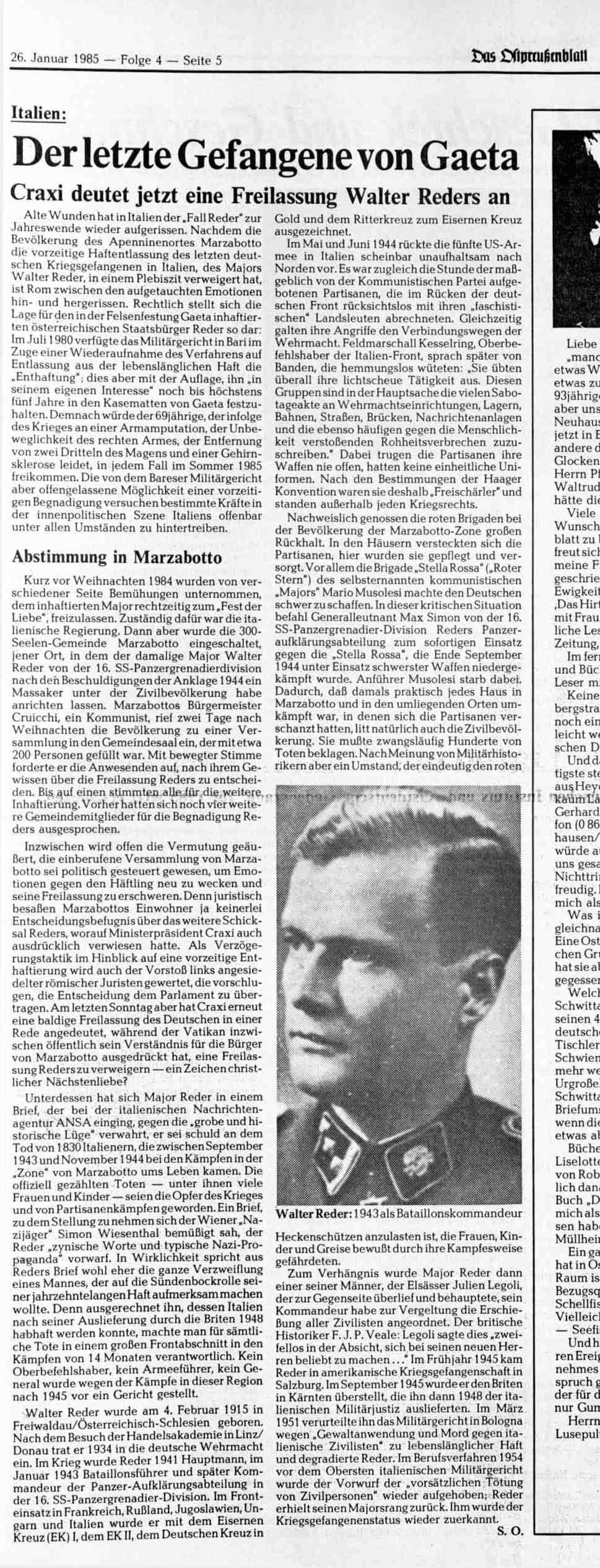 Das Ostpreussenblatt du 26.1.1985